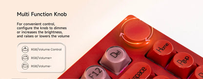 Teclado mecânico gaming AKKO 5075 X Veekos K75, teclado 75% RGB, hot swap 3/5 pinos, com fios, personalizado, com botão rotativo e gasket