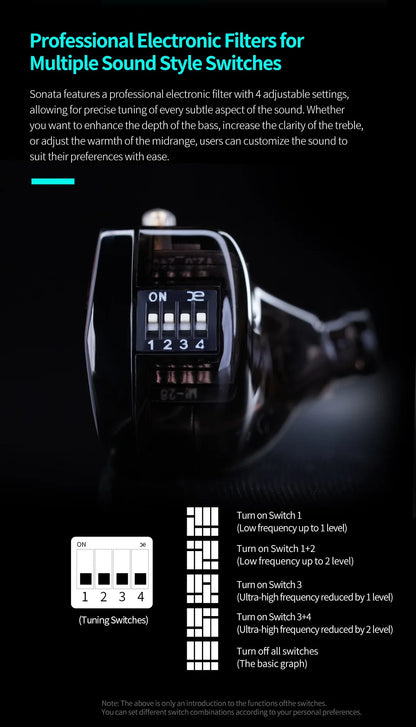 KZ Sonata 28BA Units Upgraded HIFI Headphones On-ear tunable balanced armour unit Wired gaming headphones