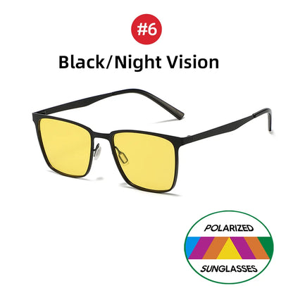 Men’s Retro Rectangular Polarized Sunglasses VIVIBEE, Matte Black UV400 Eyewear, Women Stylish Outdoor Driving Glasses
