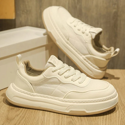 Ultralette, åndbare mesh-sneakers til mænd 2025 – moderigtige fritidssko med tyk sål, behagelige snøresko til daglig gang