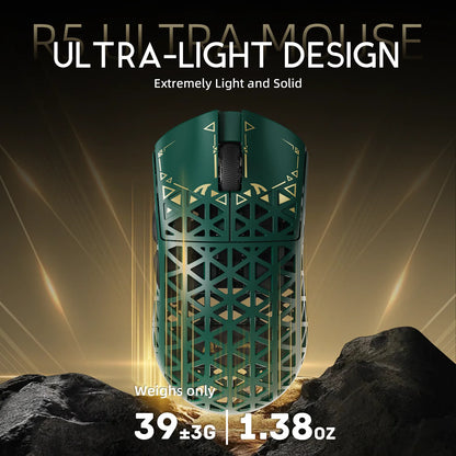 ATTACK SHARK R5 Ultra bežični gaming miš od karbonskih vlakana, gaming senzor PixArt PAW3950MAX, 42000DPI, 8000Hz, MCU Nordic 52840