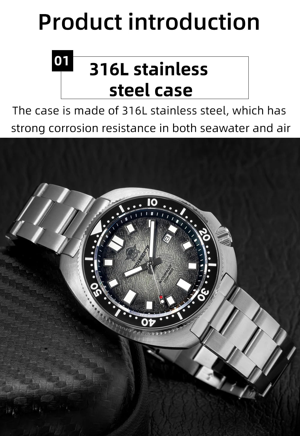 ADDIESDIVE Men's Luxury Watch 20Bar Waterproof  Display AD2511 Sapphire Glass Reloj Hombre BGW9 Super Luminous Quartz Watches