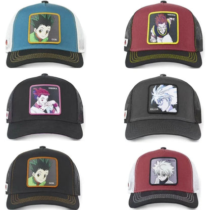 Șapcă de baseball Hunter X Hunter Cap de vară, tip snapback, pentru bărbați, cu broderie, în stil hip-hop, cu vizieră de soare, șapcă de camionagiu ajustabilă, din plasă
