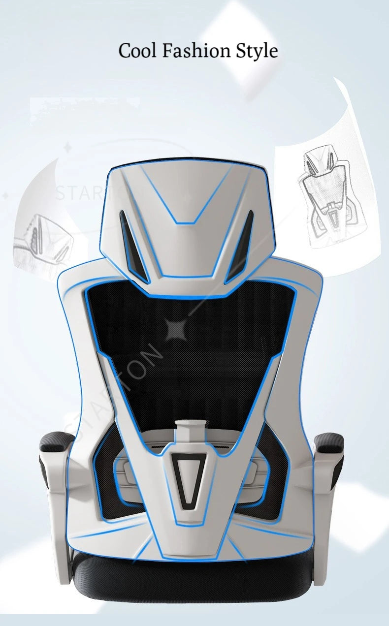 High Density Mesh Office Chair with Footrest, Ergonomic Home Office Chair, Adjustable Executive Swivel Chair with Comfortable Foam Seat