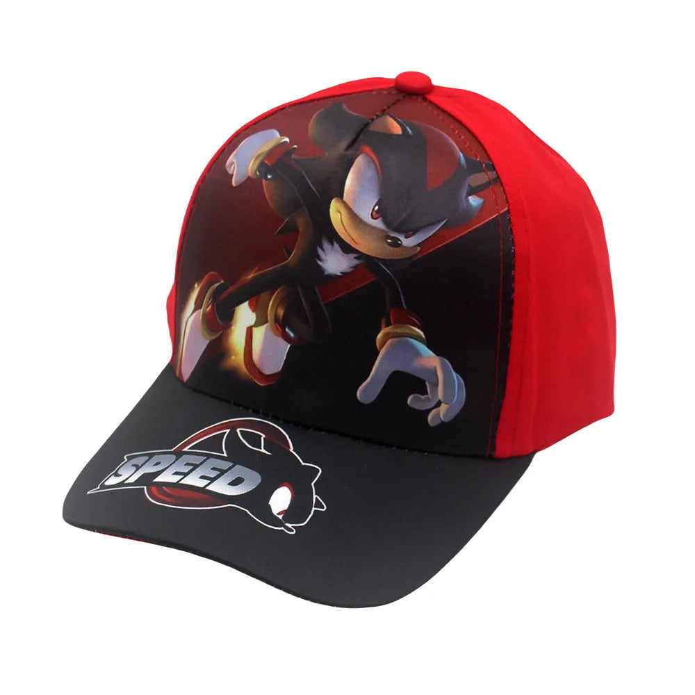 Latest Adjustable 48-54cm Sonic Print Kids' Baseball Cap Anime Tails Knuckles Shadow Sun Hat Blue Hedgehog Baby Outdoor Hat Gift