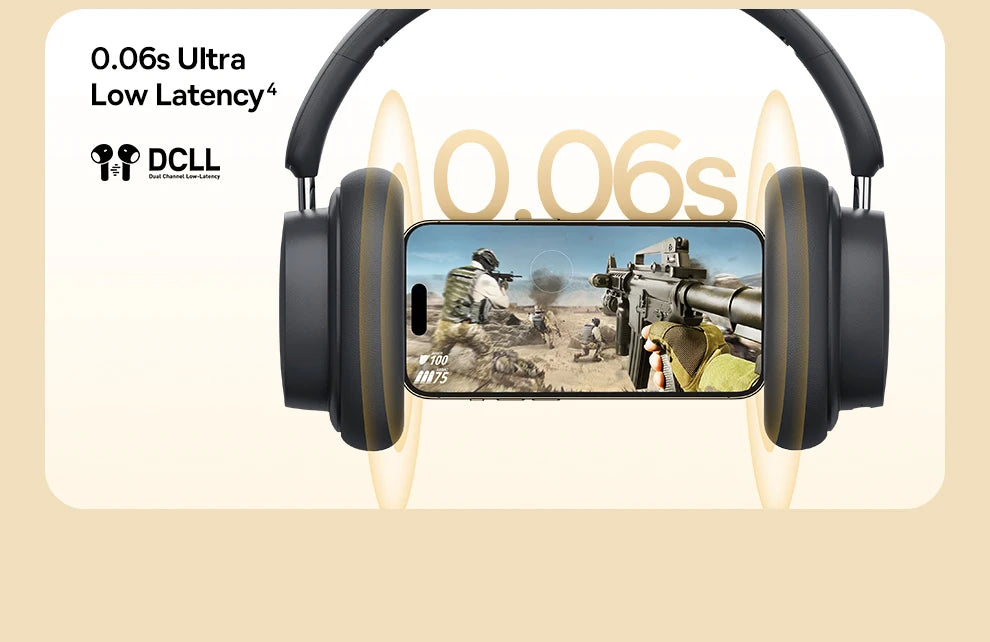 Auscultadores Over-Ear Sem Fios Bluetooth 5.3 Baseus – Driver HiFi de 40mm, Headset Dobrável com 70H de Autonomia e Áudio Espacial