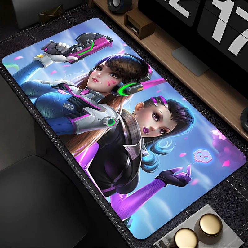 PC pelės kilimėlis Overwatch Sombra Sexy, nešiojamojo kompiuterio pelės kilimėlis, violetinis Kawaii anime merginos klaviatūros kilimėlis, žaidimų aksesuarai, žaidėjo stalo pelės kilimėlis