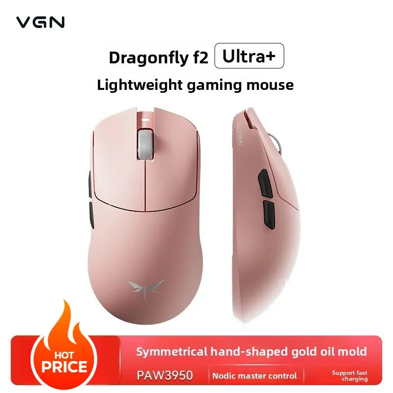 VGN Dragonfly F2 ProMax/Ultra e-sports gaming miš 42000DPI 0.125ms za Csgo latenciju, žični/bežični Dual 8K, 3 načina rada, PAW3395/3950
