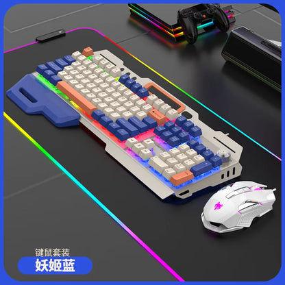 Russian Gaming Keyboard With Russian Layout Spanish Arabic Korean Keyboard Mouse Gamer 104 Keys 100% Layout Wired RGB Light K90