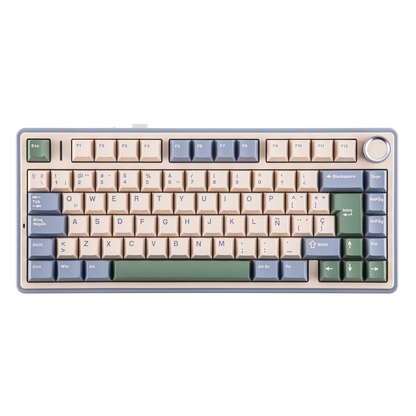 EPOMAKER AULA F75 ISO-ES 75% Spanish QWERTY Hot-Swap Gasket-Mounted Wired/Bluetooth/2.4GHz Wireless Mechanical Gaming Keyboard RGB Backlight
