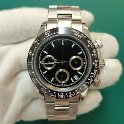 Sapphire Crystal Men`s Watch Beat Quartz Chronograph 50M Waterproof Swimming bussness Watches Men 316L Clock