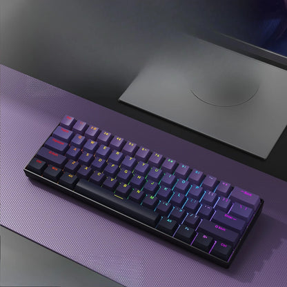 Wireless Gaming Mechanical Keyboard 60% RGB Bluetooth Keyboard, Triple Mode Wireless Mechanical Keyboard with 61 Keys, Compact RGB Gaming Keyboard for PC, Laptop & Tablet