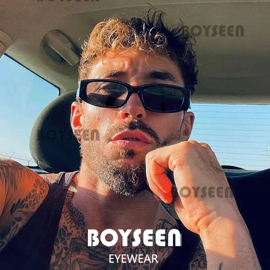 Hiphop Style Narrow Frame Black Sunglasses Men's Retro Effortless Orange Sunglasses UV400