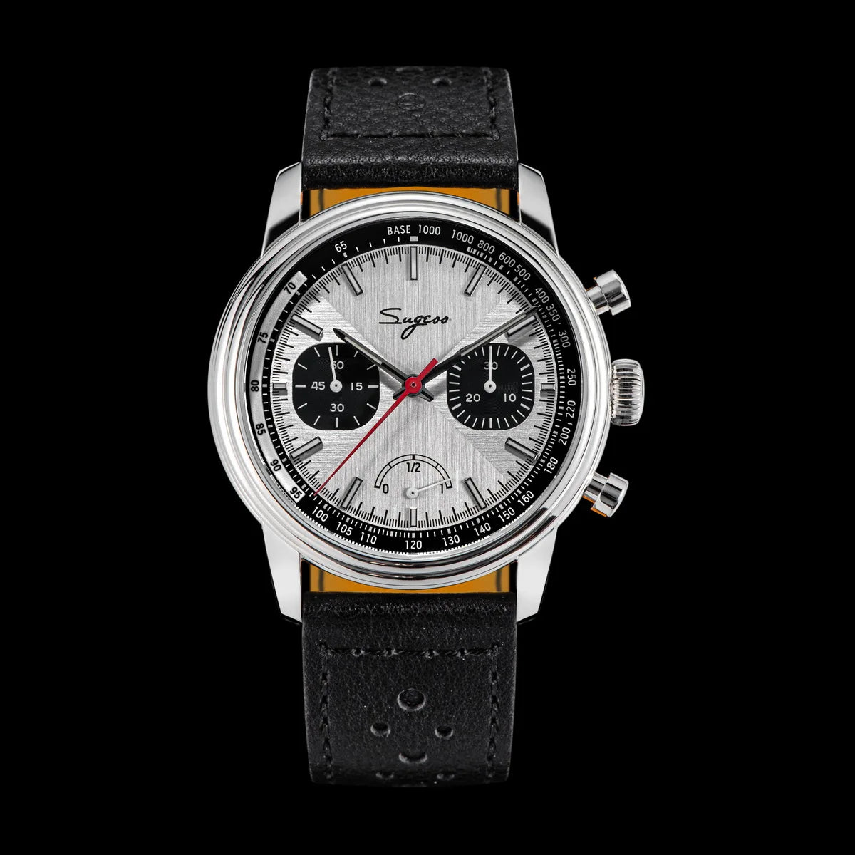 Sugess Watch of Men Pilot 1963 Wristwatches ST1906 Chronograph Handwind Movement Domed Sapphire Waterproof PowerReserve Lume V2