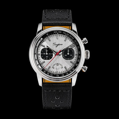 Sugess Watch of Men Pilot 1963 Wristwatches ST1906 Chronograph Handwind Movement Domed Sapphire Waterproof PowerReserve Lume V2