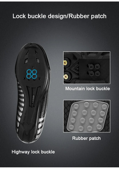 New Men's and Women's Bicycle Shoes,Outdoor Cycling Shoes,Three Functional Soles,Professional Training Shoes