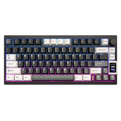 YUNZII AL80 Silver Wireless Mechanical Keyboard, Full Aluminum CNC Custom QMK/VIA Gaming Keyboard, LCD Display Hot Swap Keyboard