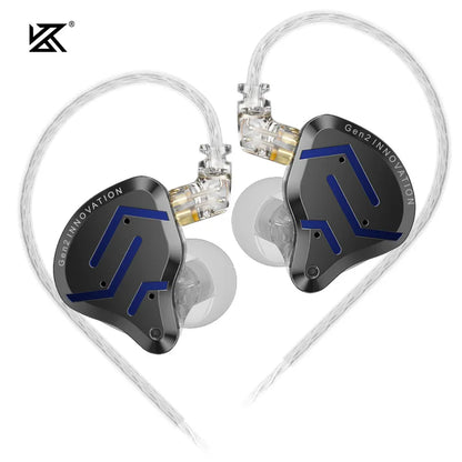 KZ ZSN Pro 2 Hybrid In-Ear Wired Headphones – 1BA+1DD HiFi Bass Noise Cancelling Earphones with Mic