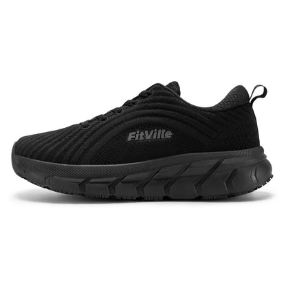 FitVille-schoenen met brede teenruimte voor heren, goed gedempte extra brede schoenen, antislip, breed, lichtgewicht en ademend, voor hardlopen