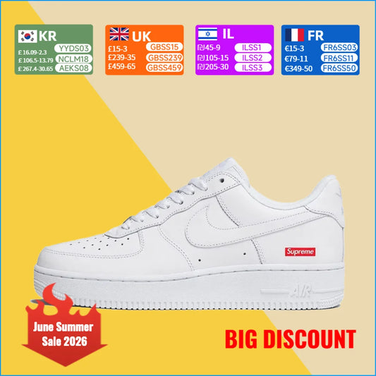 Nike Air Force 1 Low Skate Shoes Unisex Comfortable Cushioning Everyday Wear Iconic Durable Casual Sneakers CU9225-100