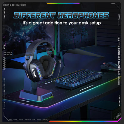 Onikuma GT808 Wireless Gaming Headset RGB – Bluetooth 5.3, 2.4GHz & 3.5mm Gaming Headphones with Microphone