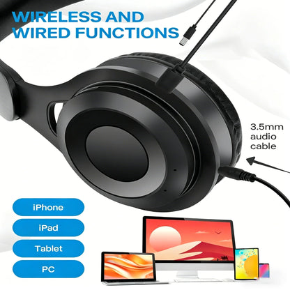High Fidelity Bluetooth Wireless Headset Over Ear Headphones with HD Mic, Premium Bluetooth Wireless Headset for Clear Stereo Sound, Sports & Daily Use