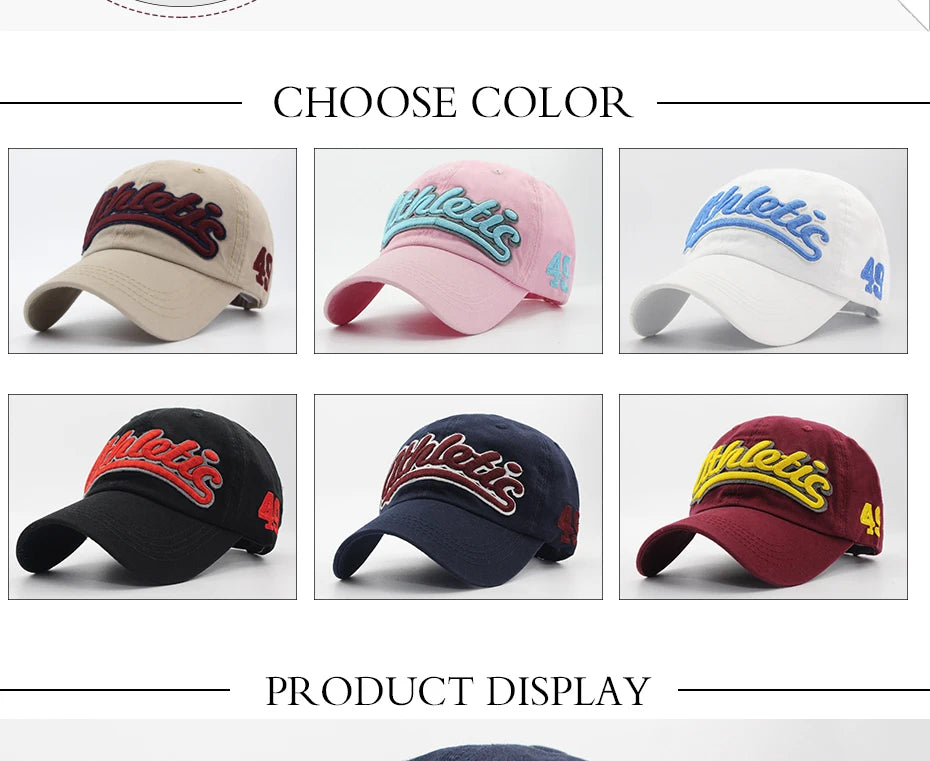 Czapka baseballowa z haftem wielkimi literami – męska letnia czapka codzienna, damska modna czapka typu snapback z bawełny, czapka z daszkiem w stylu hip-hopowym, jesienna czapka z regulowanym paskiem