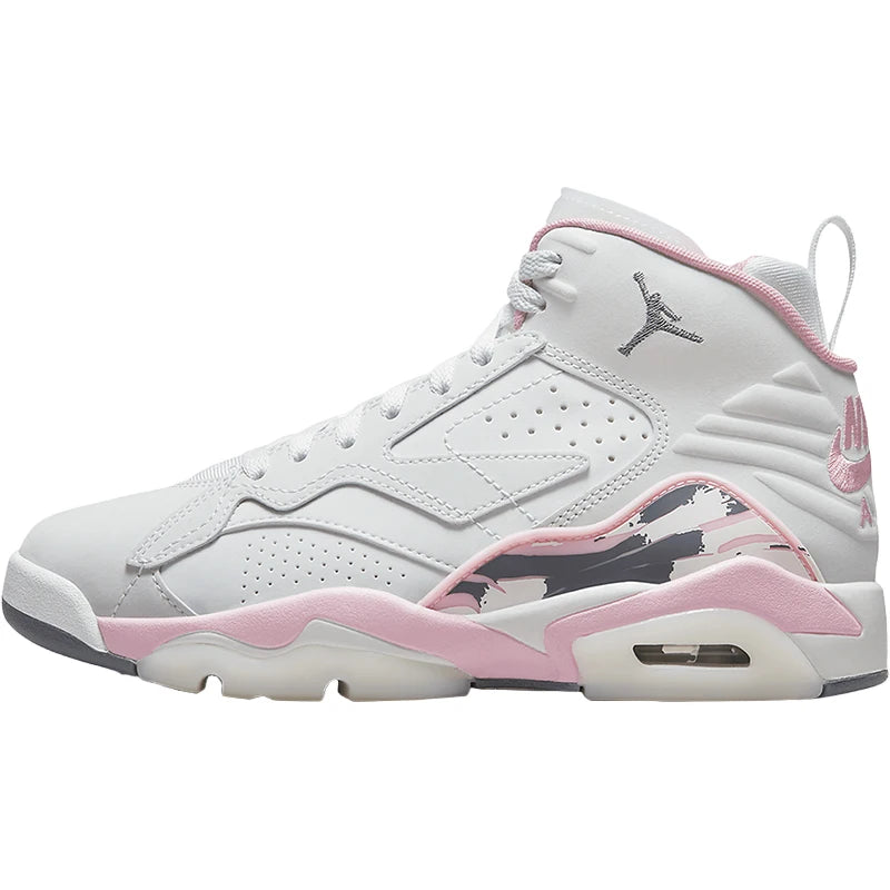 Sapatilhas de basquetebol Nike genuínas JORDAN para mulher, de cano alto, almofadadas, resistentes ao desgaste e práticas FB9019-106