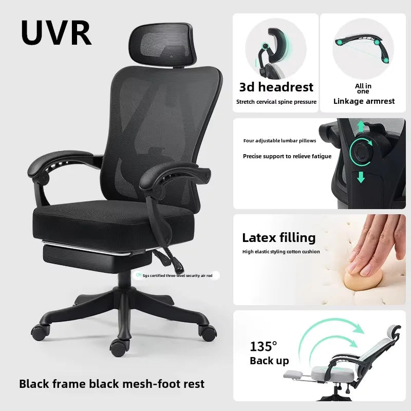 UVR Gaming Computer Chair Home Lift Swivel Backrest Chair Ergonomic Design Armchair Sitting Comfort Office Chair Furniture