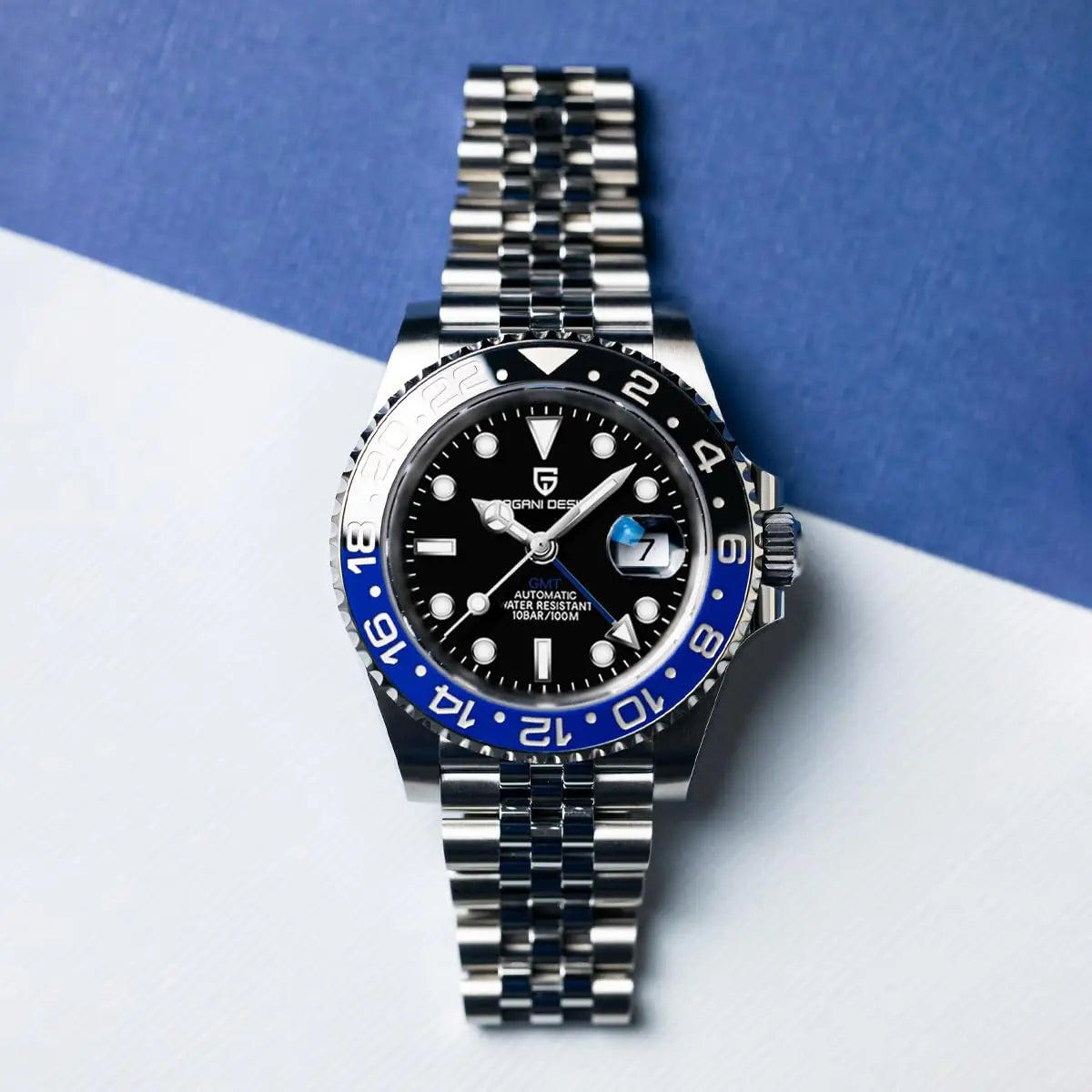 Orologio PAGANI DESIGN GMT 40MM da uomo, di lusso, con vetro zaffiro AR, movimento meccanico automatico, lunetta in ceramica, impermeabile 100M, idea regalo