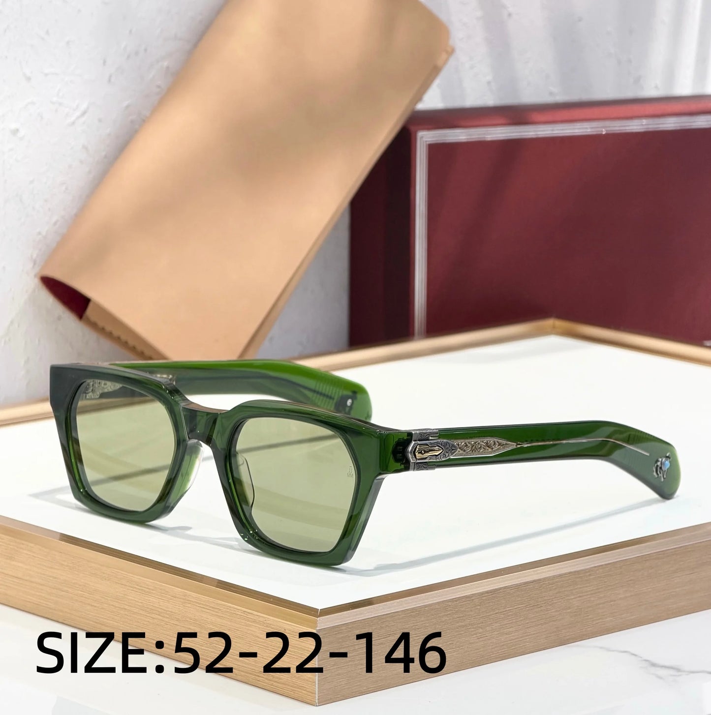 Sterett Luxury Sunglasses Acetate Frame Handmade Limited Edition Paddle Temples Premium Quality