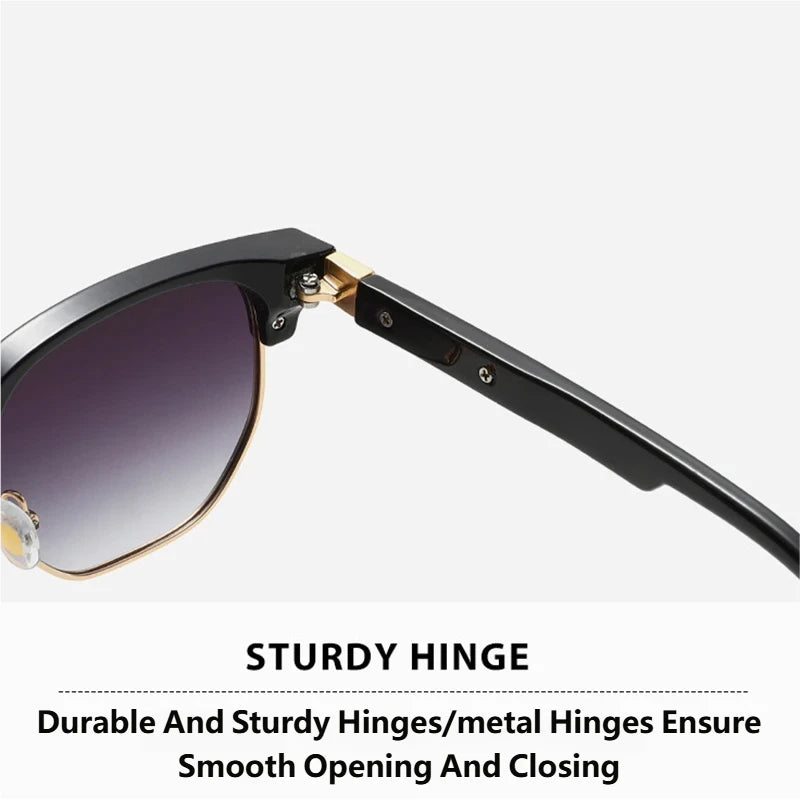 CLOUT GOGGLES Business Sunglasses Male Female Metal Polygon Rivet Half Frame Outdoor Driving Ultraviolet Protection Sun Glasses