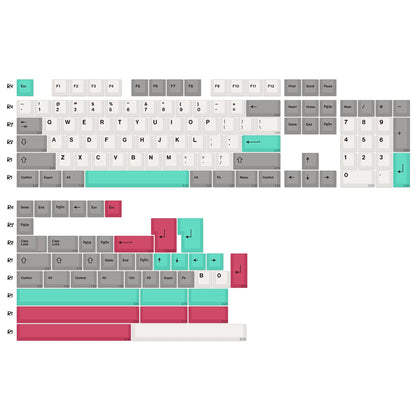 KBDiy Retro GMK Redacted Keycaps White ISO Cherry Profile PBT Keycap Alice Spacer Bar 7u For 60 Mechanical Keyboard MX Switch