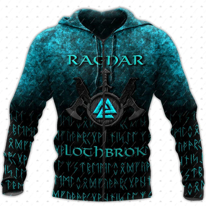 Custom Name Valhalla God Odin Warrior Wolf Fenrir Tattoo Vintage Retro Unisex 3DPrint Harajuku Pullover Casual Jacket Hoodies 32