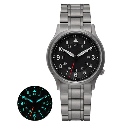 BERNY Full Titanium Watches for Men Outdoor Quartz Men's Field Wristwatch VH31 Super Luminous Sapphire Easy Read Watch