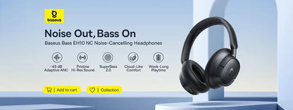 Casque sans fil Baseus ANC, écouteurs supra-auriculaires 80H, réduction de bruit à 95%, casque Bluetooth 6.0