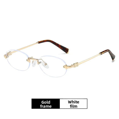 Frameless Ellipse Sunglasses, UV400 Protection Lightweight Design, Fashionable for Daily Wear & Outdoor