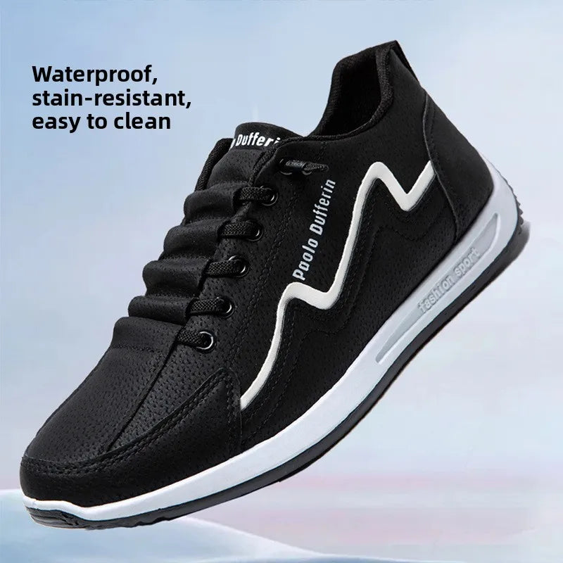 Large Size Men's Comfortable Breathable Soft Bottom Running Shoes Casual Style Sporty Retro Stripe Design Rubber Outsole