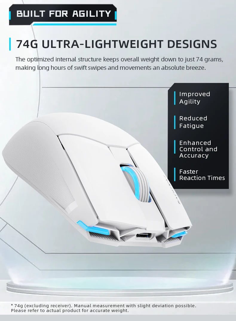 MACHENIKE M7 Pro Wireless Gaming Mouse PAW3395 26000 DPI RGB USB & 2.4GHz Rechargeable Gaming Mouse for PC & Laptop