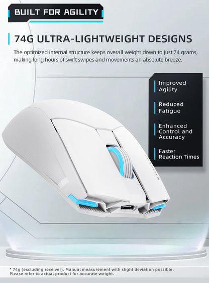 MACHENIKE M7 Pro Wireless Gaming Mouse PAW3395 26000 DPI RGB USB & 2.4GHz Rechargeable Gaming Mouse for PC & Laptop