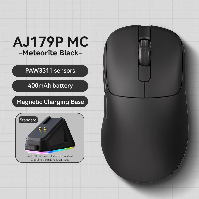 AJAZZ AJ179 APEX Wireless Gaming Mouse with RGB Display Dock, PAW3950 Sensor, Bluetooth, 8000Hz Polling Rate, Tri-Mode Gaming Mouse