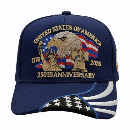 ABLECAP 250th Anniversary USA Hat Embroidered Patriotic Baseball Cap 1776-2026 Independence Day Cap Adjustable Hat for Men Women