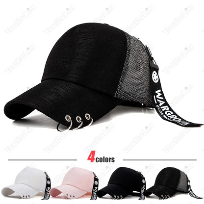 Classic Brim Design Metal Personalized Baseball Cap, Lightweight and Breathable Style! Four Colors To Choose From