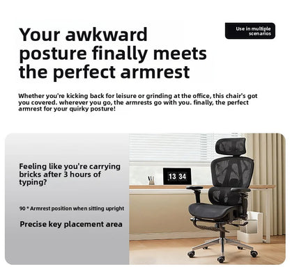 Ergonomic Office Chair Reclining with Footrest High Back Computer Desk Chair with Lumbar Support for Home Office Gaming