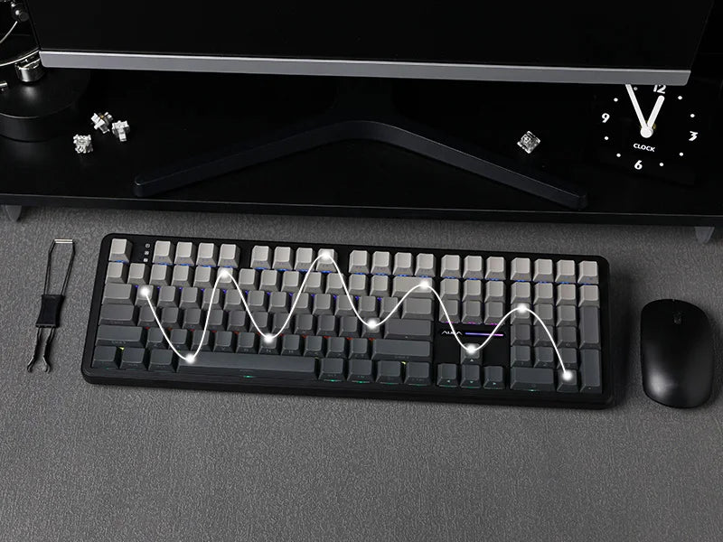 EPOMAKER x AULA F108 Full Size 100% ANSI Layout Hot-Swap Wired/2.4GHz/Bluetooth 5.0 Wireless Mechanical Keyboard RGB Backlight
