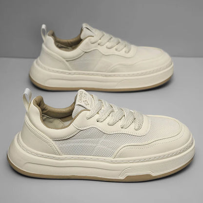 Ultralette, åndbare mesh-sneakers til mænd 2025 – moderigtige fritidssko med tyk sål, behagelige snøresko til daglig gang