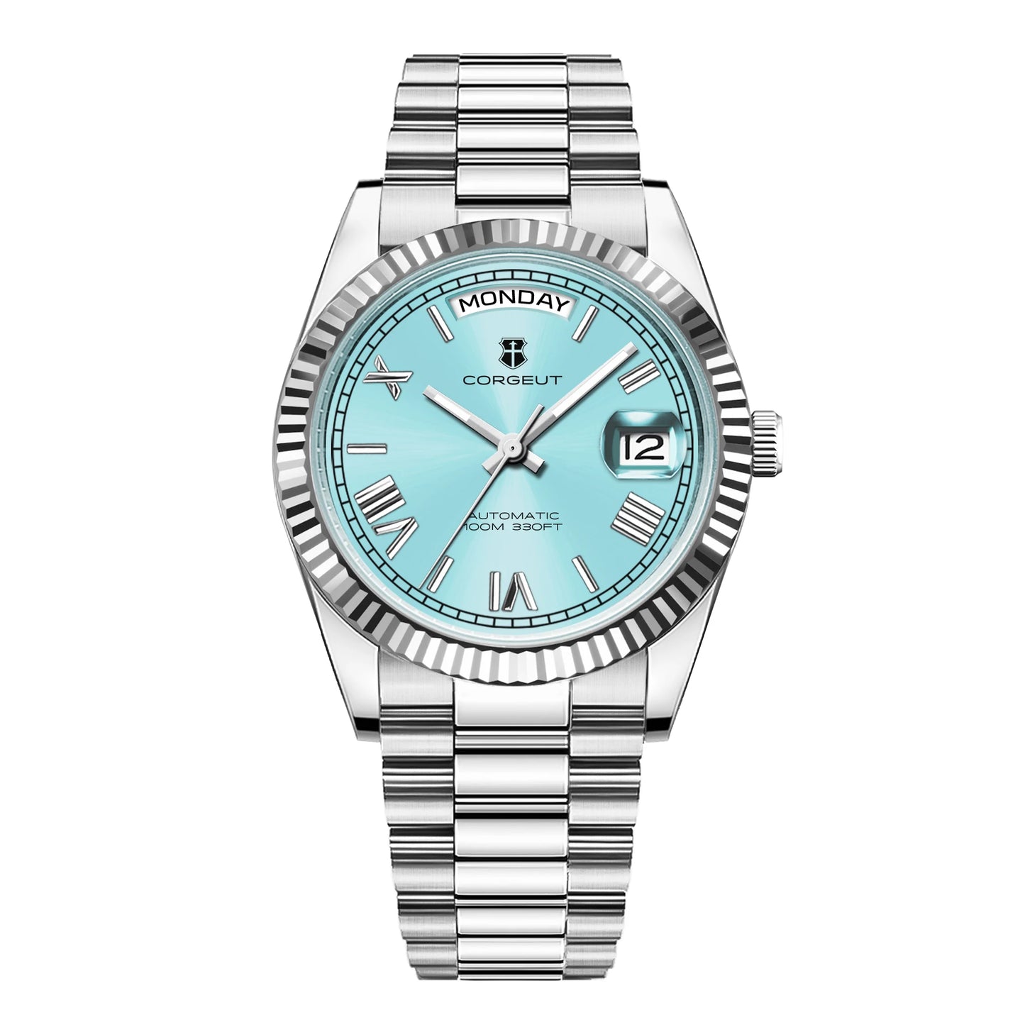 39mm Men Corgeut Logo/Name NH36 Automatic Mechanical Relogio Masculino Sapphire Glass Luminous Waterproof Wristwatch