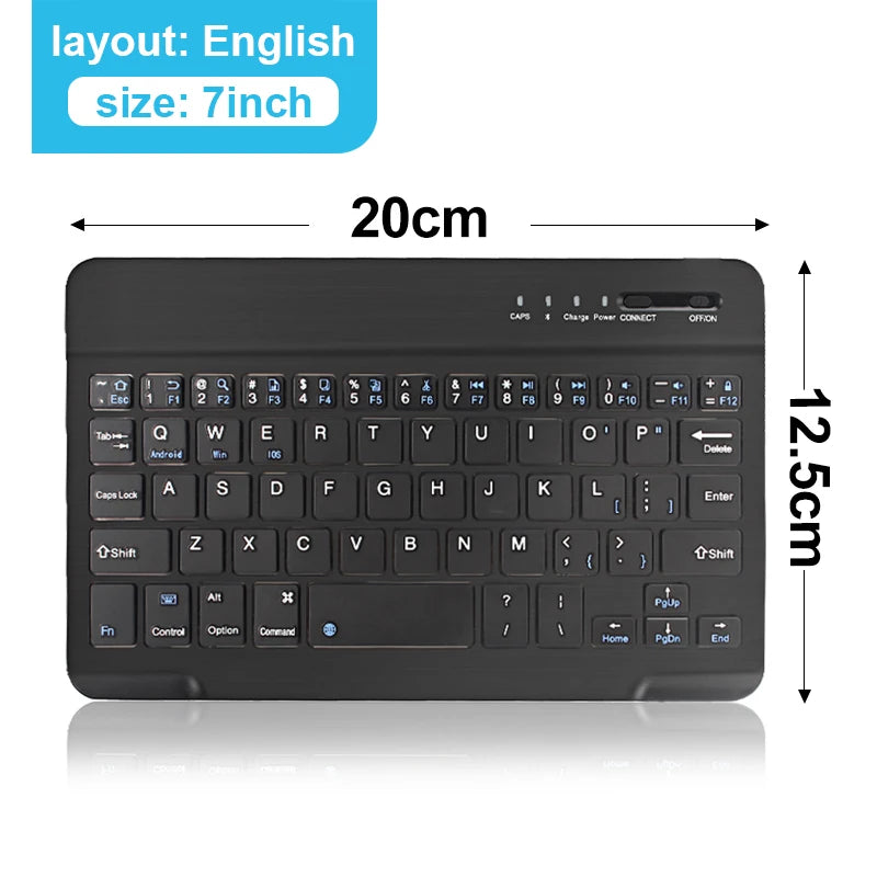 Mini teclado Bluetooth RGB sem fios de 10 polegadas com retroiluminação, touchpad e compatibilidade com iOS, Android, Windows e iPad