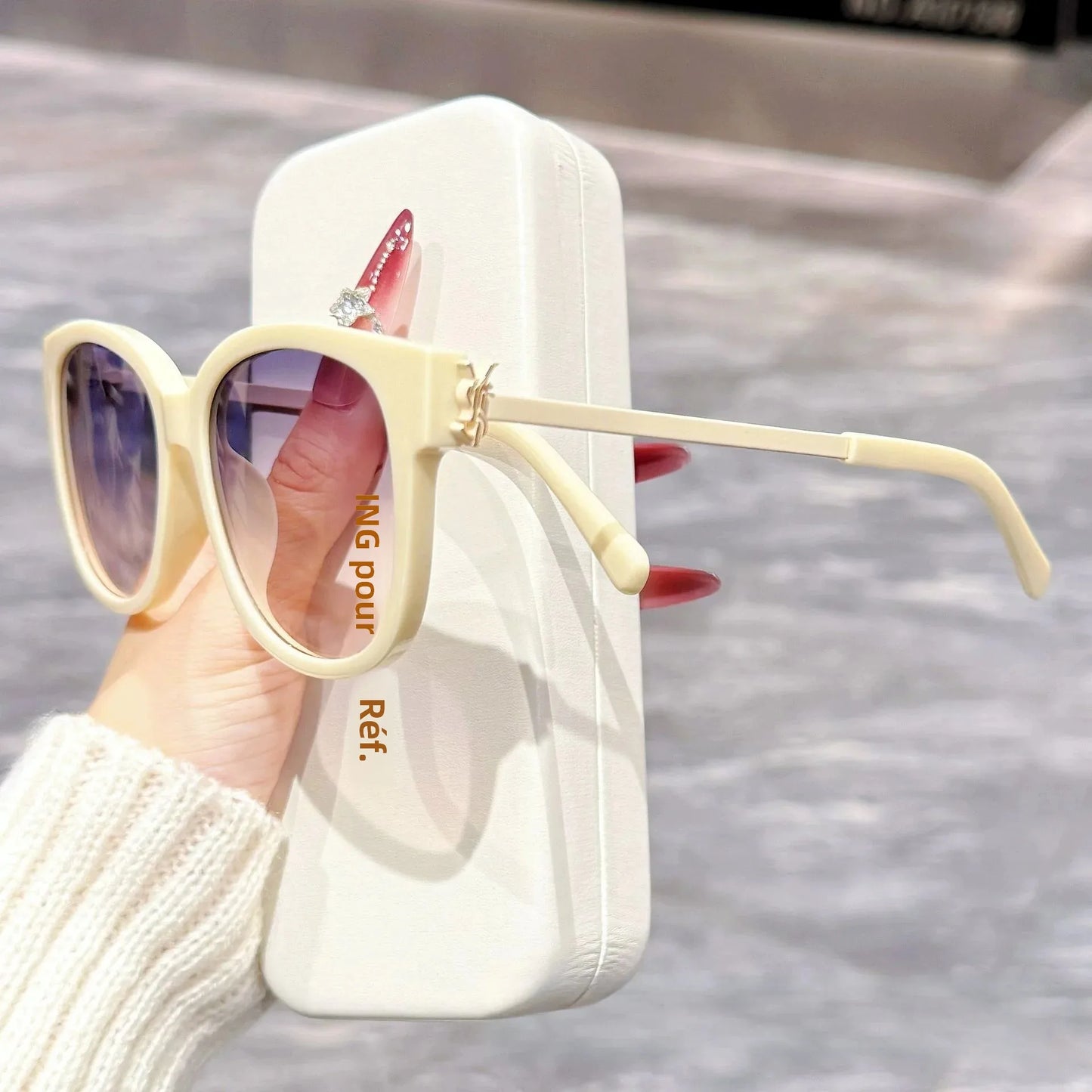 New Korean Style Square and Round Frame Casual Commuting Fashion Sunglasses for Women DS-8235