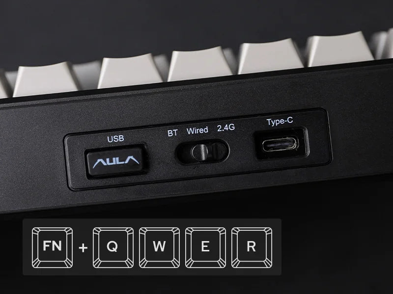 Teclado mecânico sem fios EPOMAKER X AULA F75 MAX Compact 75% ANSI Layout com ligação com fios/Bluetooth/2.4GHz, ecrã TFT e botão rotativo